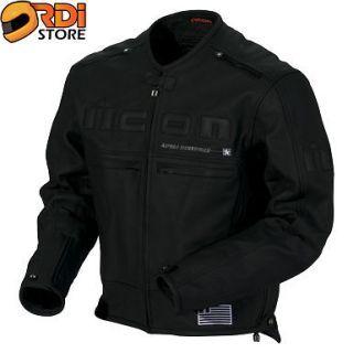   ~ Icon Mens Motorhead Insulated Armored Leather Motorcycle Jacket