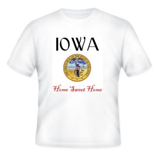 short sleeve T shirt IOWA state seal home sweet home