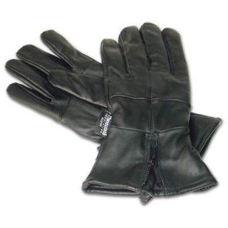 Mens Leather Motorcycle Biker Riding Winter Warm Gloves Gaunlet 