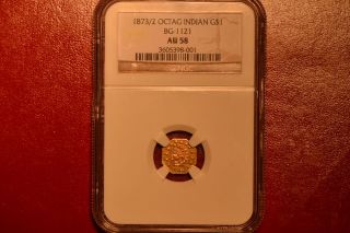 1873/2 $1 Indian Octagonal 1 Dollar, BG 1121, Low R.7, AU58 NGC