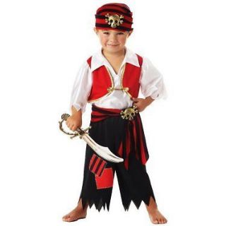 Ahoy Matey Red Black Pirate Costume Bandana Pants Skull Vest Shirt 3 