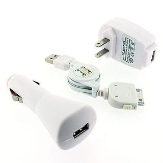   Car Charger AC Adapter+USB Cable for iPhone 3G 3GS 4 4G 4S iPod Touch