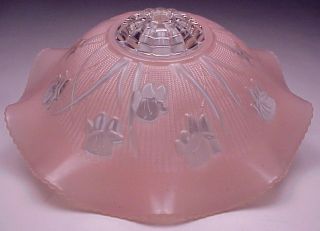 Scarce Iris & Herringbone Fired On Pink Ceiling Lamp Shade by 