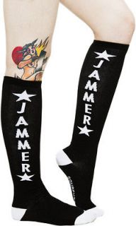 New punk Knee High Jammer Roller Derby Socks Rockabilly with Star 