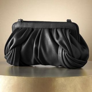 JLO Jennifer Lopez CARSON Pleated Clutch Handbag purse Faux Leather 