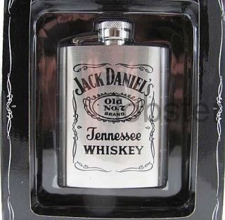JACK DANIELS NEW STAINLESS STEEL LOGO FLASK SEALED NEW IN BOX