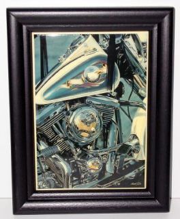 Beautiful Scott Jacobs Live To Ride Harley Art Framed Tile NEW
