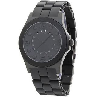New Marc Jacobs Mens Pelly Black Dial Silicone Watch MBM2510 In 