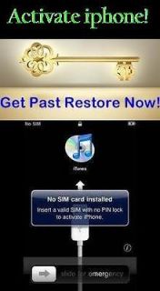 Activate 2g 3g 3gs iphone w/ AT&T ATT No Pin Sim Card Itunes Update 
