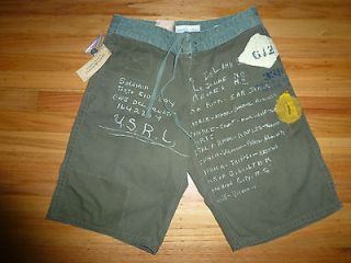 Ralph Lauren Denim and Supply Army Green Graffiti Shorts 34