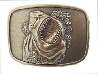 Great White Shark Belt Buckle Jaws Ocean Fish Large NEW