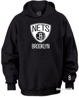   Nets Primary Logo Hoodie Sweater BLACK New York 2012 New Jersey Jay Z
