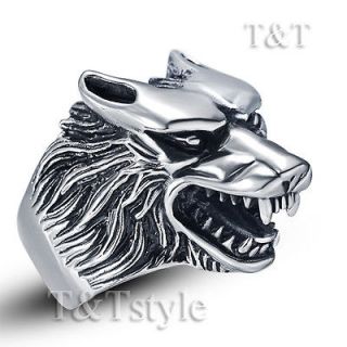 High Quality T&T 316L Stainless Steel Wolf Ring Size 10 (RZ04)