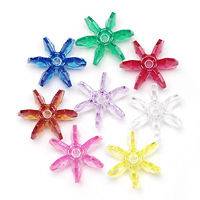 25MM Acrylic Starflake / Paddle Wheel Beads 500 Beads Multi