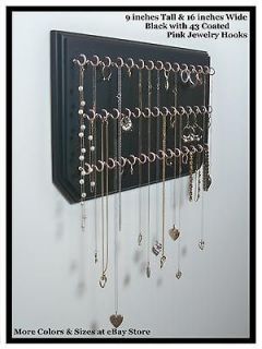   Pink, Necklace Ring Holder Jewelry Organizer Display Hanging Wall Rack