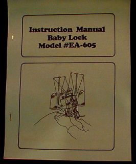 Babylock Serger EA 605 Instruction Manual