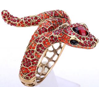Red swarovski crystal cobra snake bangle bracelet 7;buy 10 items free 