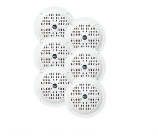   Package of 6 x 4 Flush Waterproof Stereo White Marine 600W Speakers