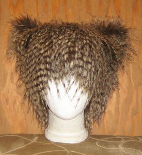 OWL FAUX FEATHER FUR HAT SQUIRREL KITTY CAT ANIME COSPLAY COSTUME 