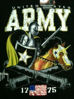 NEW Mens Guy Harvey US ARMY BLACK 1775 Horse Knight Tee T Shirt 
