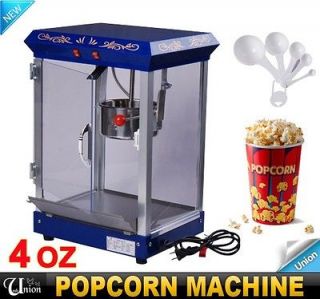 4OZ Blue Popcorn Machine Maker Popper Cart Commercial Tabletop Bar 