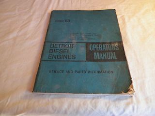   Detroit Diesel Engines Operations Manual Service & Parts Information