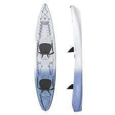 Perception Kayak Tribe 135 Tandem Kayak Azure/White mix w/paddles and 