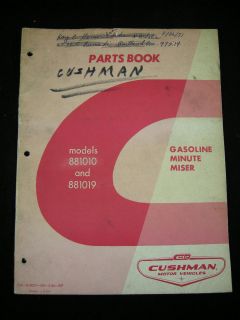 Cushman Parts Manual 881010 881019 Gas Minute Miser