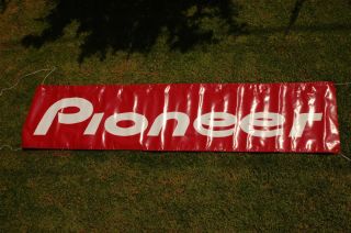 Pioneer advertising banner, sign, flag, flyer, car home stereo.