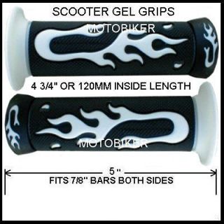 KICK SCOOTER WHITE FLAME GEL GRIPS FITS RAZOR WITH 7/8 BARS