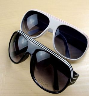   Vogue Trendy Stripe BIG Sunglasses With Case 2 Colors 