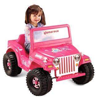 Kids Fisher Price Girls Barbie Jeep Ride On Car 6v Power Wheels Pink