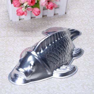 A+ New 9 inch Aluminum Cake Mold 3D Pan Fancy Golden Carp Fish Tool 