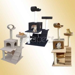   Brown Black Light Beige Cat Tree House Condo Scratcher Furniture