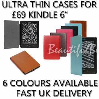   ULTRA THIN PU LEATHER CASE COVER FOR KINDLE 4 / 5 WI FI 6 + FREE DVD