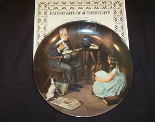   STORY TELLER NORMAN ROCKWELL COLLECTIBLE PLATE, EDWIN KNOWLES CHINA