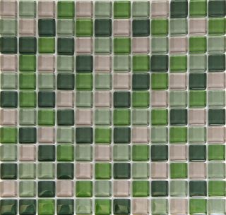 Mosaic Glass Tile for Kitchen Backsplash or Bathroom, Purple Green 