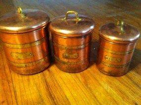 copper kitchen canisters in Collectibles