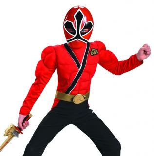 Kids Power Rangers Samurai Red Ranger Halloween Costume