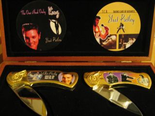 New, Commerative Elvis Two Knife Set with Display Box