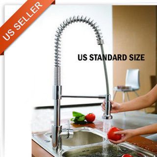 Kitchen Faucet Dual Swivel Pull Out Spray Spout Chrome MS1