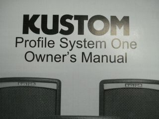 Kustom Profile System One Owners Manual Guide