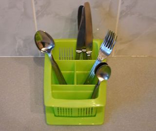 Green Plastic Holder / Basket for Tableware, Utensils in Kitchen. New