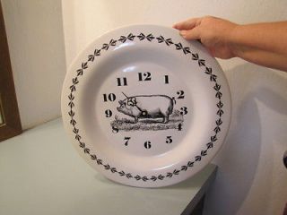 Square Nest Large Pig Wall Kitchen Clock Plate Like 2003 Country Farm