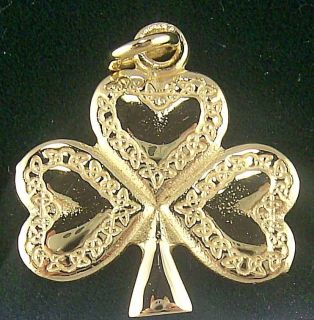   Sterling Silver Celtic Shamrock Necklace Pendant 18 Irish Made c r