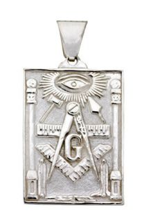 925 Sterling Silver Masonic Symbol Freemason Pendant Necklace (Belcho 