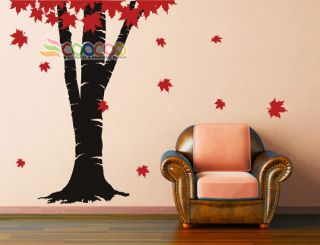   Decal Sticker Removable vinyl large Maple tree fallen leaves B 87