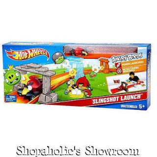   Wheels ANGRY BIRDS Slingshot Launch Track Set Red Die Cast Race Car