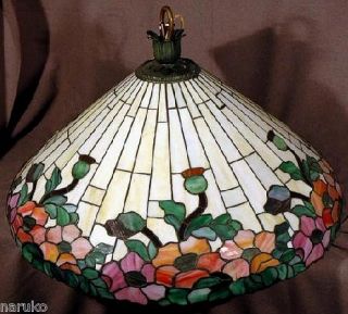 LEADED STAINED GLASS WILKINSON LAMP SHADE 29 D WONDERFUL CONDITION