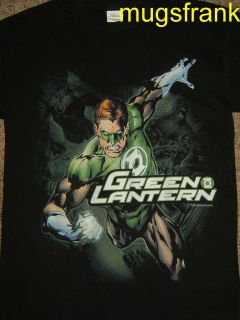 Green Lantern Flying Glowing Ring Dc Comics Black Shirt